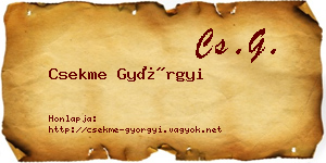 Csekme Györgyi névjegykártya